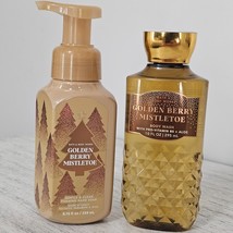 Bath &amp; Body Works GOLDEN BERRY MISTLETOE Lot: Body Wash 10oz &amp; Hand Soap... - €6,65 EUR