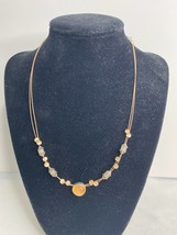 Double Strand Wire Necklace with Pink Moonstone beads - £9.69 GBP