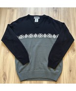 Vintage Untied Brand 100% Acrylic Sweater Holiday Ugly Grandpa Size L Bl... - $24.74