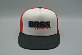 Boss for the Day Trucker Hat Mesh Snapback Athletic Headwear OS Vtg Red ... - £18.85 GBP