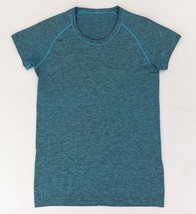 Lululemon Metal Vent Tech Shirt Womens Size 10 Blue Short Sleeve Workout Yoga - £24.31 GBP