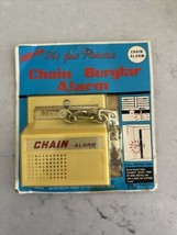 Vintage NEW Justen Chain Burglar Alarm Home Dual Lock Protection Doors W... - $19.30