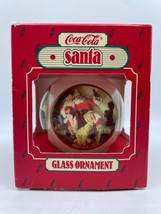 Vtg Hallmark Coca-Cola 1986 Santa Glass Ornament Christmas Decoration Claus - £10.09 GBP
