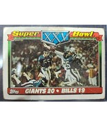 Topps 1991 SUPER BOWL XXV # 1 New York Giants 20 Bills 19 Box Score - £3.12 GBP