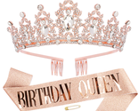 Birthday Queen Sash &amp; Crystal Tiara Kit, Didder Rhinestones Crown Glitte... - $20.24