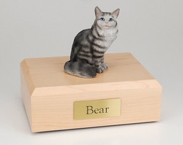 Maine Coon Silver Tabby Cat Figurine Pet Cremation Urn Avail 3 Colors/ 4 Sizes - £136.21 GBP+