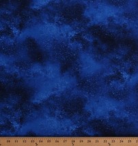 Cotton Starry Night Sky Stars Space Galaxy Blue Fabric Print by the Yard D475.47 - £10.14 GBP