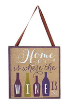 Kurt S. Adler &quot;Home Is Where The Wine Is&quot; Wine Bottle Plaque Christmas Ornament - £3.91 GBP