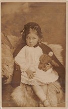 Young GIRL-NURSE&#39;S Outfit? Holding Teddy BEAR~1910s British Photo Postcard - £7.90 GBP