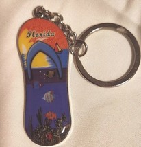 Florida Flip Flop KeyChain Beach Ocean Souvenir  - £4.67 GBP