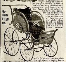 1904 Sleeper Go Cart Stroller Pram Advertisement Baby Ephemera 4.25 x 2.5&quot; - $19.99