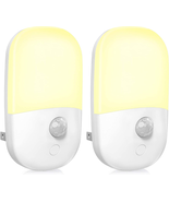 Plug in Motion Sensor Dimmable Night Light, Soft Warm White LED Nightlig... - $268.28 MXN