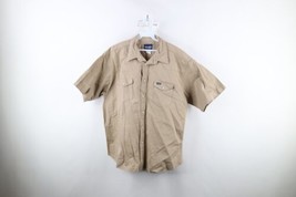 Vintage 90s Wrangler Mens 2XL Western Rodeo Short Sleeve Button Shirt Beige - £38.89 GBP