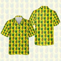 Pineapple Grenade Tropical Summer Themed Aloha Men&#39;s Hawaiian Shirt Full Printed - £8.20 GBP+