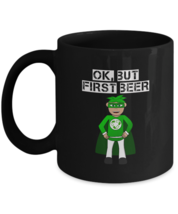 Irish Beer Superhero Mug, Gift For Him,  Black 11oz Coffee, Tea Cup - £17.51 GBP