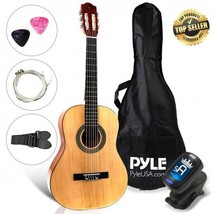 Pyle PGACLS30 Junior 30 6-String Classic Guitar w/ Digital Tuner & Accessories - £100.84 GBP