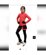 Girls Carvico Ice Dress 2pc Twizzle 6 orange and black Ice skating outfit - $64.00 CAD