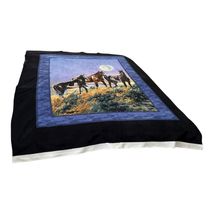 Vintage James Meger Horses Under the Moon Throw Blanket 64x48 Western Wildlife A - $687.51 MXN