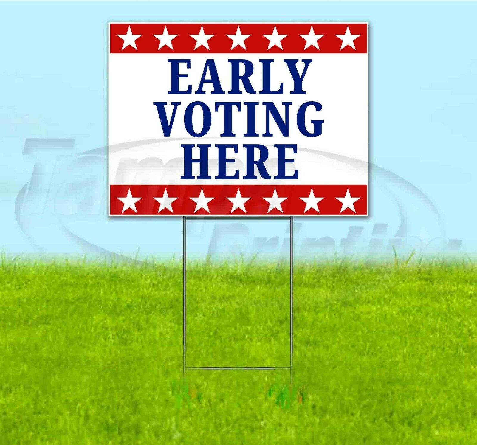 EARLY VOTING HERE 18x24 Yard Sign WITH STAKE Corrugated Bandit USA ...