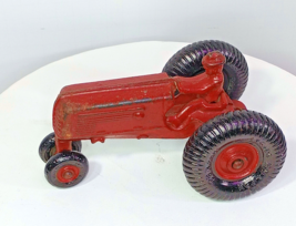 Vintage Arcade Oliver row crop Farm Tractor Cast iron Toy 1930&#39;s original red - £37.65 GBP