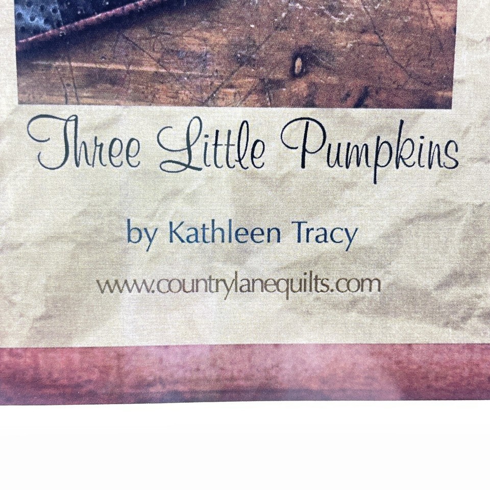 Country Lane Quilts Three Little Pumpkins Fall Harvest Thanksgiving 8.5x17 in Item image 4