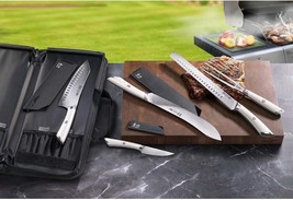 Cangshan 6 Piece BBQ Knife Set Black White Bag &amp; Knife Sheaths Included - £70.70 GBP