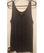 Womans LOFT Ann Taylor Black XL Sleeveless Shirt Black And White Dots - £11.67 GBP