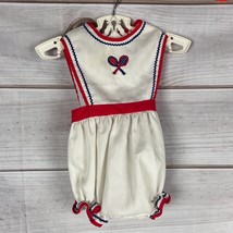 Vintage Toddle Tyke Baby Size Medium White Sleeveless Romper Outfit Tennis - $16.99