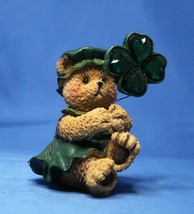 Saint Patricks Day Four Leaf Clover Resin Bear with Green Dress and Hat ... - £5.97 GBP