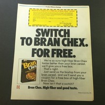 VTG 1979 Purina Bran Chex High-Fiber FREE Cereal Box Print Ad Coupon - £14.65 GBP