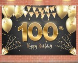 6X4Ft Happy 100Th Birthday Banner Backdrop - 100 Years Old Birthday Deco... - £19.15 GBP