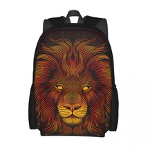 Lion Backpack Portraits Trippy Style Hiking Backpacks Student Unisex Des... - £85.85 GBP