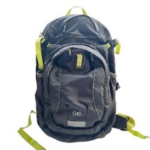 HIGH SIERRA Hiking Outdoor Backpack 16L Airflow Back Panel Gray Lime Yellow - £23.30 GBP