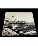 Portland Headlight Lighthouse Black &amp; White Large Photograph Board Antiq... - $74.44