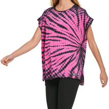 Calvin Klein Womens Sport Tie Dyed T-Shirt,Rebel Hot Pink/Black,Medium - £37.84 GBP