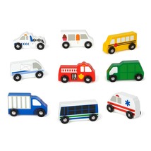 Melissa &amp; Doug Town Vehicles Set in Wooden Tray (9 pcs) - £36.76 GBP