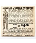 1947 Addison Uniform Jungle Fatigues Advertisement Vintage Military Surp... - €17,04 EUR