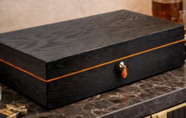 Brizard Royal Oak Collection Humidor Black and Orange 130 - 150 ct Made in USA image 3