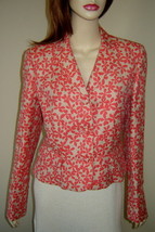 J.CREW Coral/Tan Floral Linen Blend Cropped Peplum Spring Jacket (10) NEW - £23.29 GBP