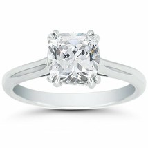 3.00CT Cushion Cut Forever One DEF Round Moissanite Double Prong White Gold Ring - $1,598.85
