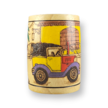 Folk Art Mug Tankard Stein Bahamas Souvenir Bamboo Hand Painted Villa &amp; Car  - £19.11 GBP