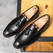 Solid Tassel British Shoe for Men Slip-on Men Dress Shoes Business Gentleman Sol - £57.68 GBP