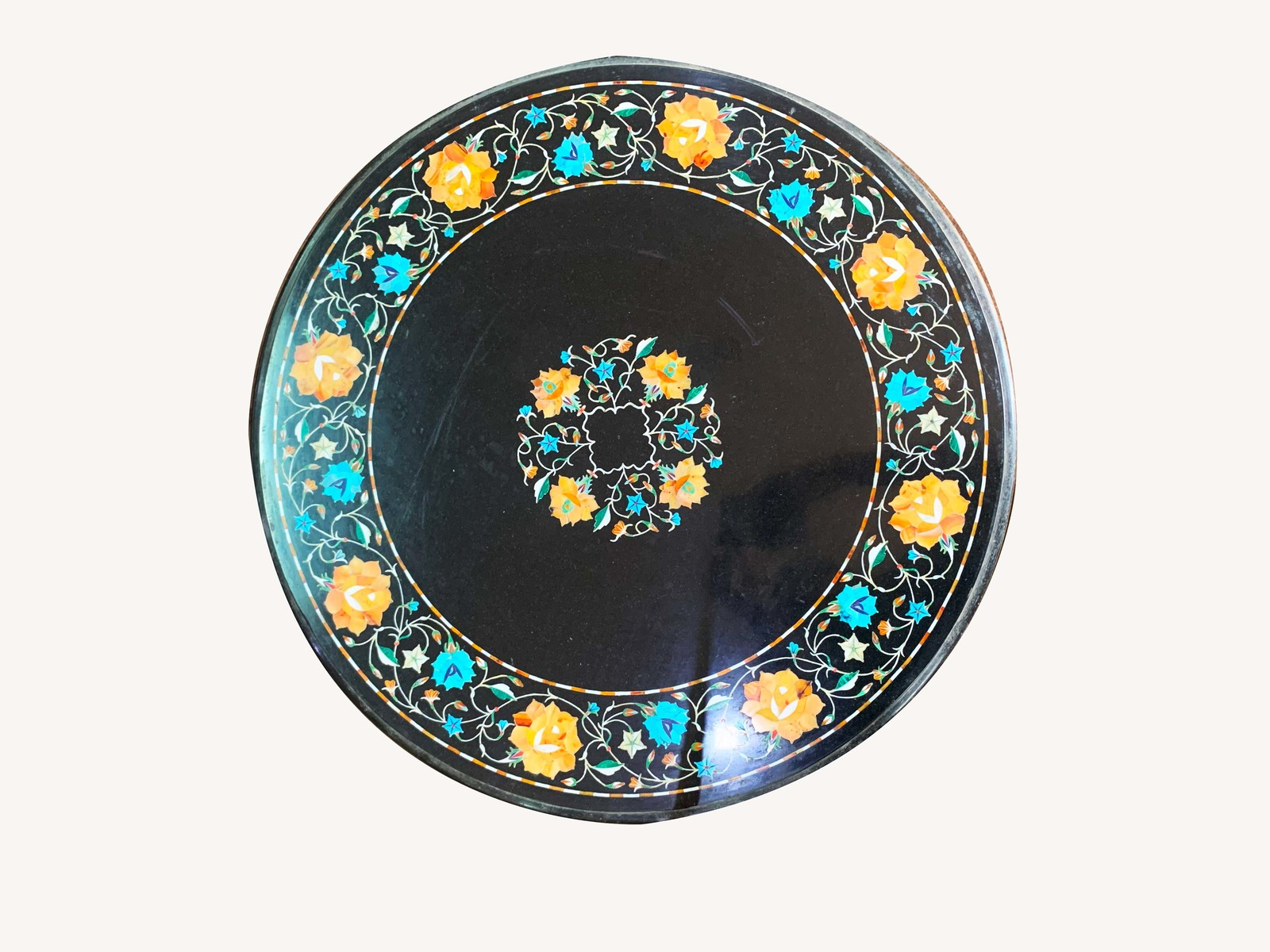 36 &quot;Black Round Table Top Mother of Pearl Inlay Coffee Table Home Decor ... - $2,200.00