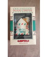 Vtg Enesco Garfield &quot;Santa Claus North Pole&quot; Ornament - Treasury Of Chri... - $20.51 CAD