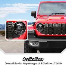 JeCar Mesh Grill &amp; Headlight Trim Kit for Jeep Wrangler JL 2024+ (Black C) - $40.50
