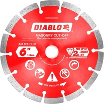 Dmads0600 6 In. Diamond Segmented Cut-Off Discs For Masonry - $742.23 MXN