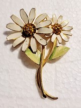 Vintage Bsk Enamel Flower Brooch - £13.58 GBP