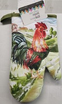 1 Printed Kitchen Oven Mitt (7&quot;x12&quot;) RED HEADED ROOSTER, with green back... - £6.32 GBP