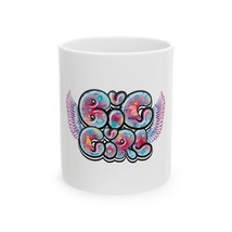 Big Girl Bubble Letters Ceramic Mug with Colorful Wing Design Fun Gift  - $265.95 MXN+