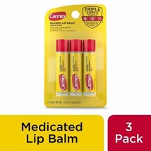 Carmex Medicated Lip Balm Sticks Lip Moisturizer Dry Chapped Lips 0.15 OZ 3 PK.. - £15.81 GBP